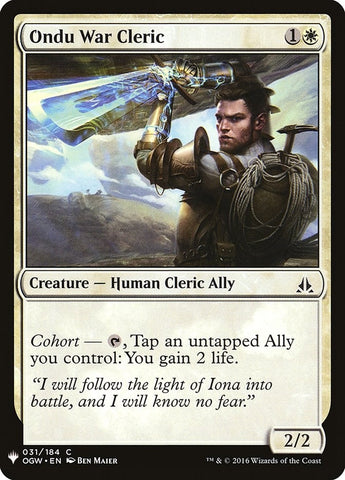 Image for Ondu War Cleric (31) [The List Reprints]
