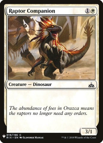 Image for Raptor Companion (19) [The List Reprints]