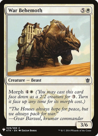 Image for War Behemoth (29) [The List Reprints]