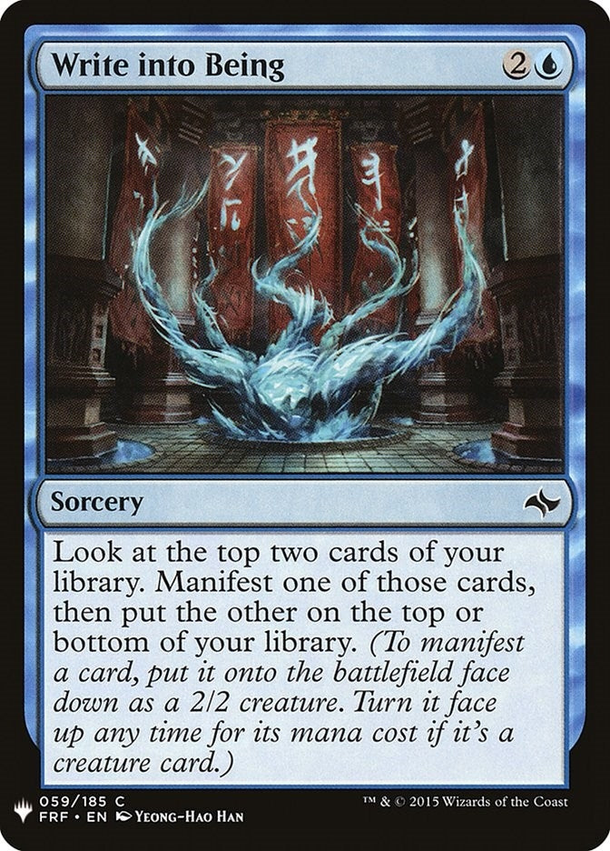 Image for Write into Being (59) [The List Reprints]
