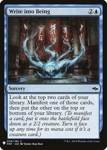Image for Write into Being (59) [The List Reprints]