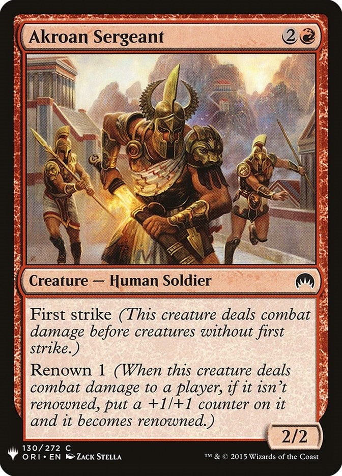 Image for Akroan Sergeant (130) [The List Reprints]