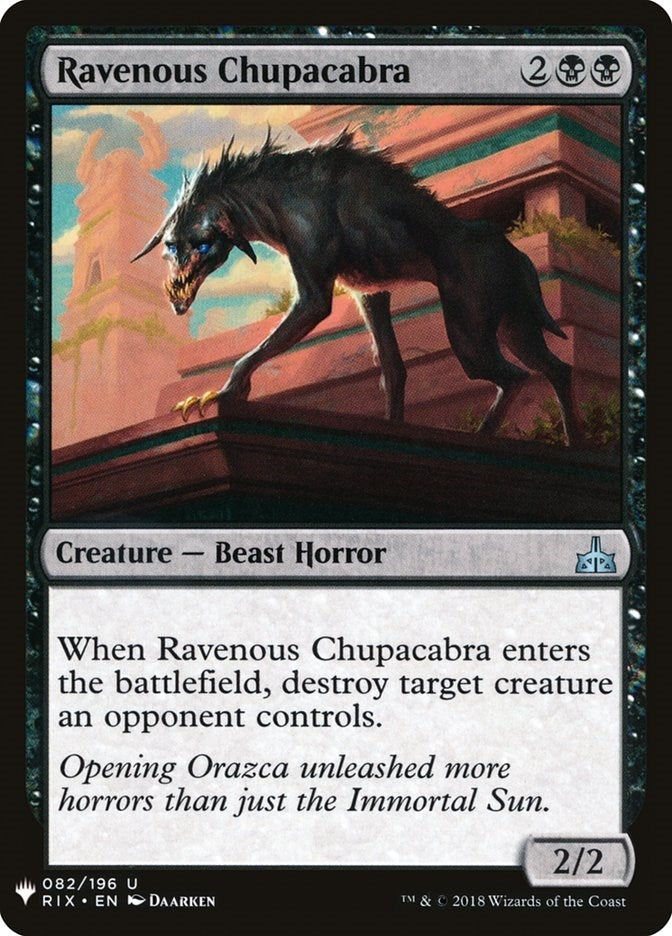Image for Ravenous Chupacabra (82) [The List Reprints]