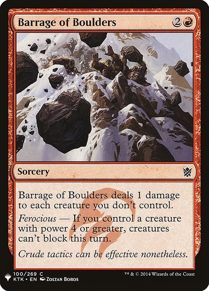 Image for Barrage of Boulders (100) [The List Reprints]