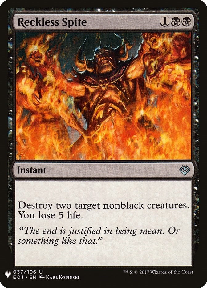 Image for Reckless Spite (37) [The List Reprints]