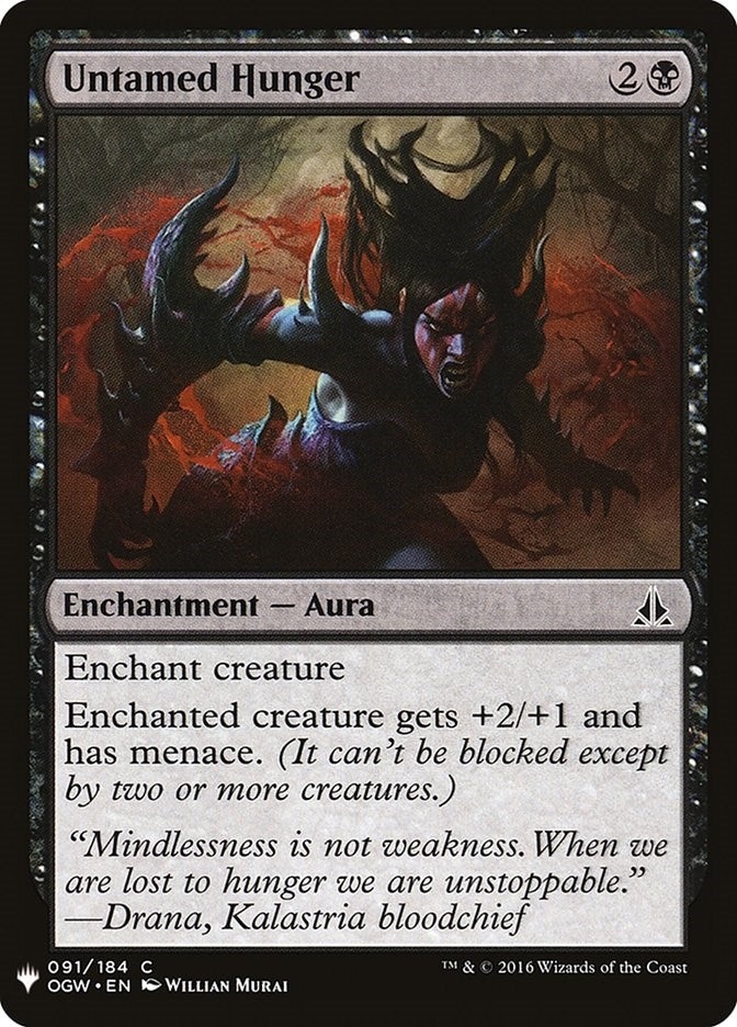 Image for Untamed Hunger (91) [The List Reprints]
