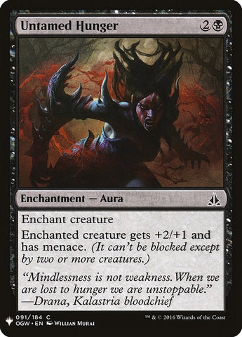 Image for Untamed Hunger (91) [The List Reprints]