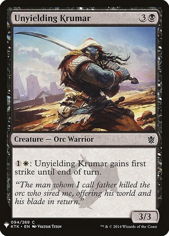 Image for Unyielding Krumar (94) [The List Reprints]