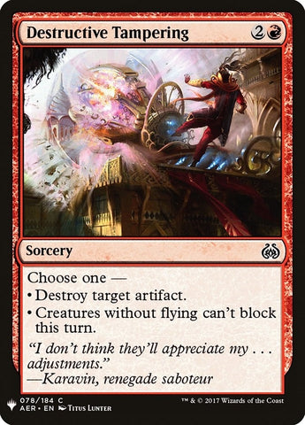 Image for Destructive Tampering (78) [The List Reprints]