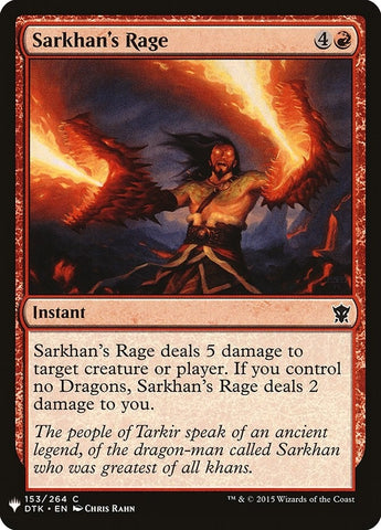 Image for Sarkhan's Rage (153) [The List Reprints]