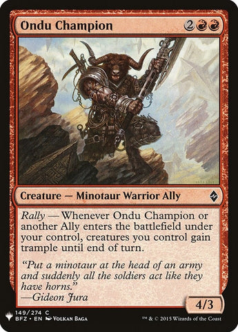 Image for Ondu Champion (149) [The List Reprints]
