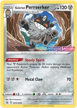 Image for Galarian Perrserker - SWSH008 (Prerelease) (SWSH008) [SWSH: Sword & Shield Promo Cards]