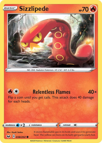 Image for Sizzlipede (038) (038/202) - Pokemon