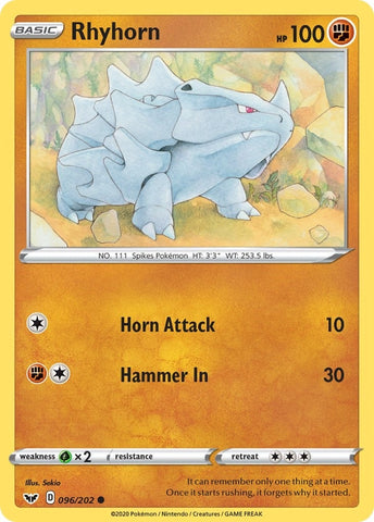 Image for Rhyhorn (096) (096/202) (SWSH01)