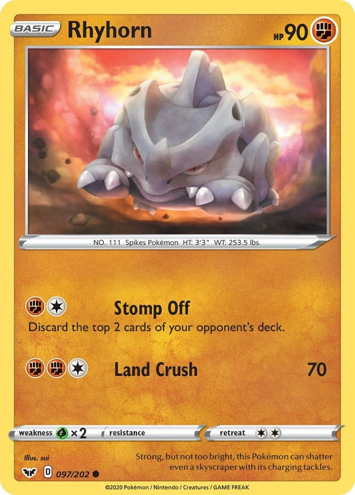Image for Rhyhorn (097) (097/202) (SWSH01)
