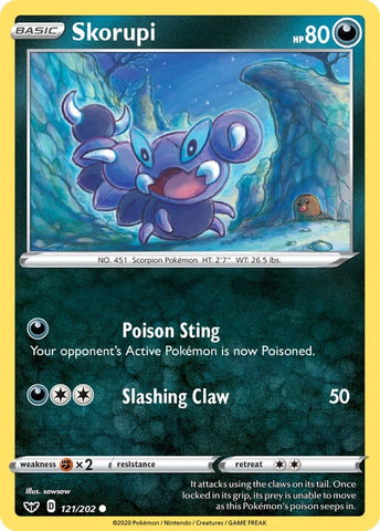 Image for Skorupi (121/202) - Pokemon
