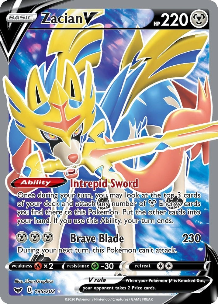 Image for Zacian V (Full Art) (195/202) - Pokemon