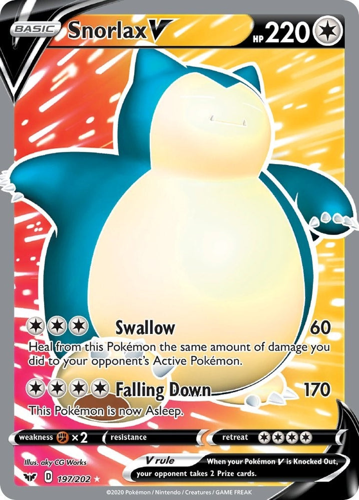 Image for Snorlax V (Full Art) (197/202) - Pokemon