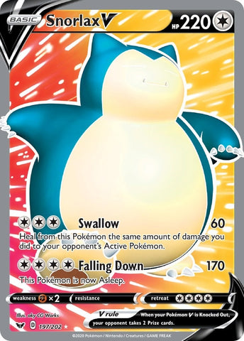 Image for Snorlax V (Full Art) (197/202) - Pokemon