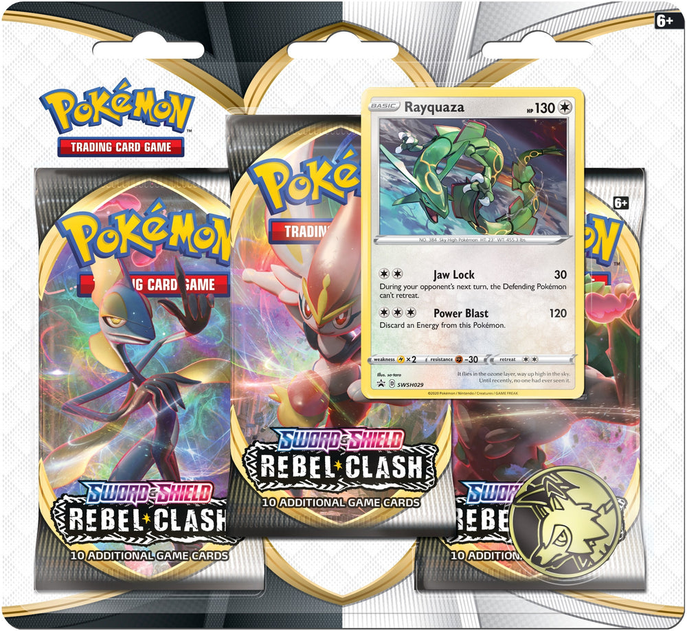 Image for Rebel Clash 3 Pack Blister [Rayquaza] (SWSH02)