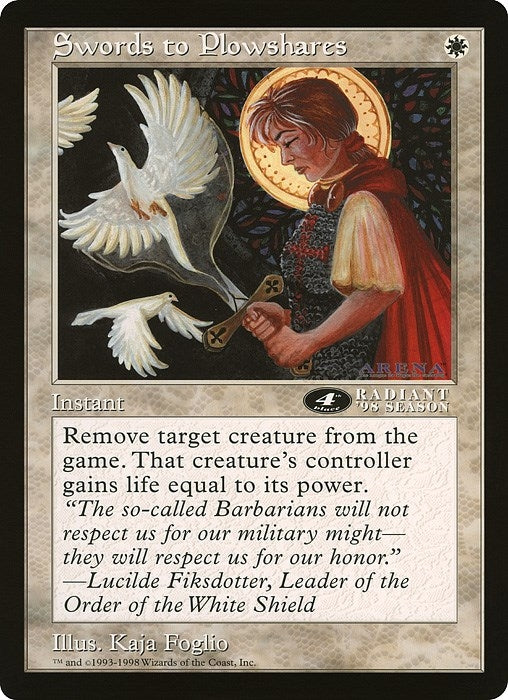 Image for Swords to Plowshares (4th Place) (Arena League) - Magic: The Gathering