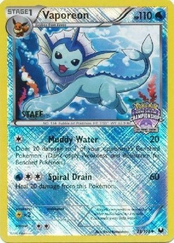Image for Vaporeon - 25/108 (State Championships) [Staff] (025/108) - Pokemon