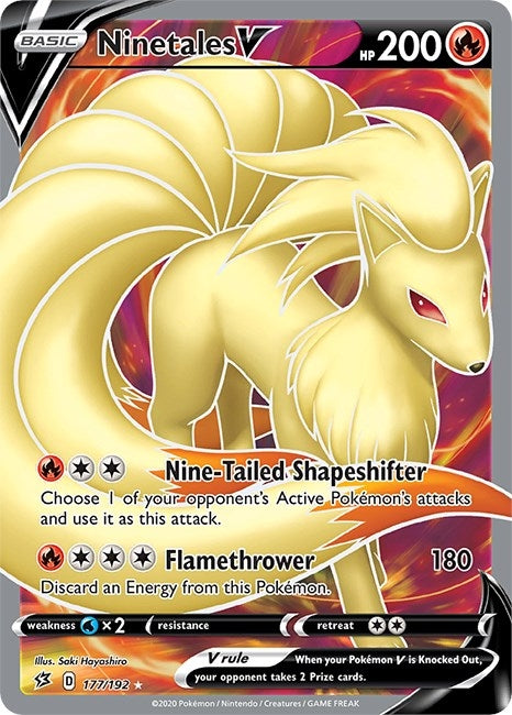 Image for Ninetales V (Full Art) (177/192) [SWSH02: Rebel Clash]