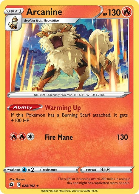 Image for Arcanine (028/192) (SWSH02)