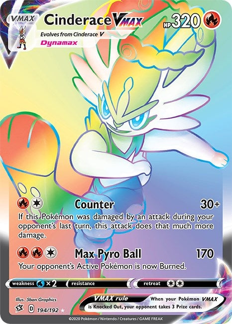 Image for Cinderace VMAX (Secret) (194/192) [SWSH02: Rebel Clash]