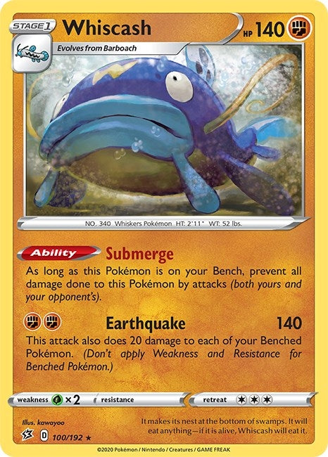 Image for Whiscash (100/192) - Pokemon