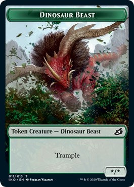 Image for Dinosaur Beast // Human Soldier (005) Double-sided Token [Ikoria: Lair of Behemoths]