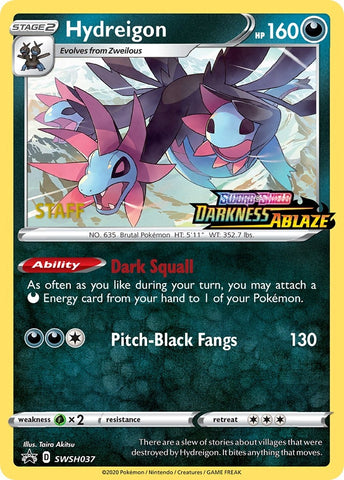 Image for Hydreigon - SWSH037 (Prerelease) [Staff] (SWSH037) [SWSH: Sword & Shield Promo Cards]