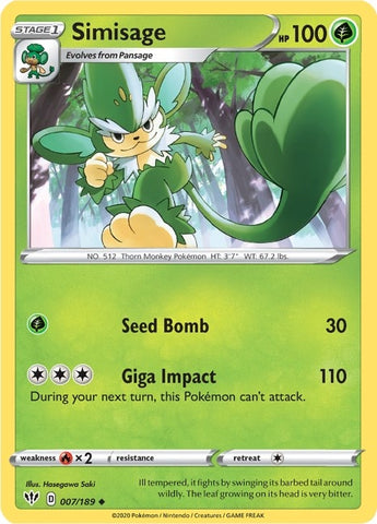Image for Simisage (007/189) - Pokemon