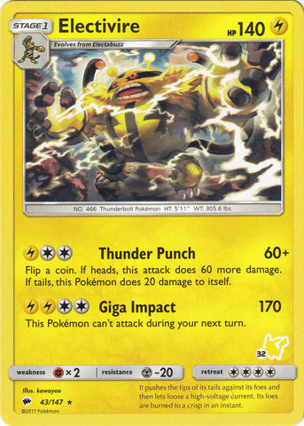 Image for Electivire- 43/147 (#32 Pikachu Stamped) (043/147) - Pokemon