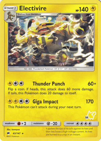 Image for Electivire - 43/147 (#53 Pikachu Stamped) (043/147) - Pokemon