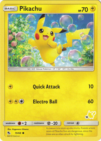 Image for Pikachu - 19/68 (#15 Pikachu Stamped) (019/068) - Pokemon