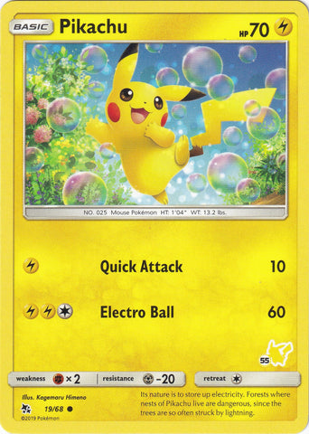Image for Pikachu - 19/68 (#55 Pikachu Stamped) (019/068) - Pokemon