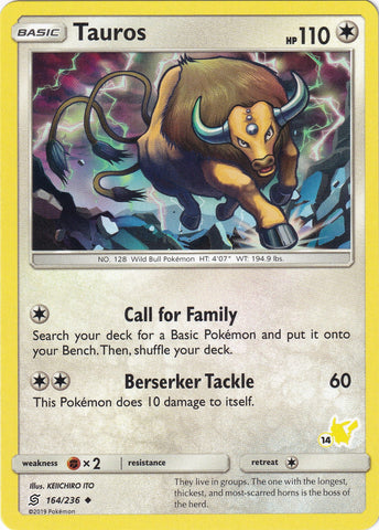 Image for Tauros - 164/236 (#14 Pikachu Stamped) (164/236) - Pokemon