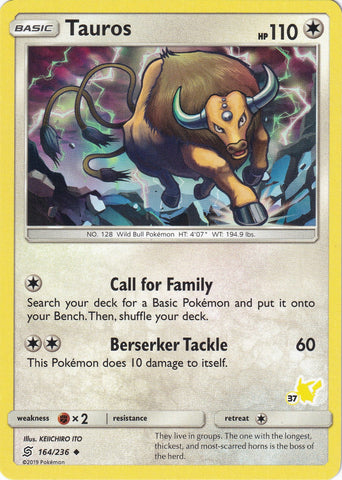 Image for Tauros - 164/236 (#37 Pikachu Stamped) (164/236) - Pokemon