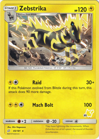 Image for Zebstrika - 45/181 (#23 Pikachu Stamped) (045/181) - Pokemon