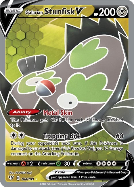 Image for Galarian Stunfisk V (Full Art) (184/189) (SWSH03)