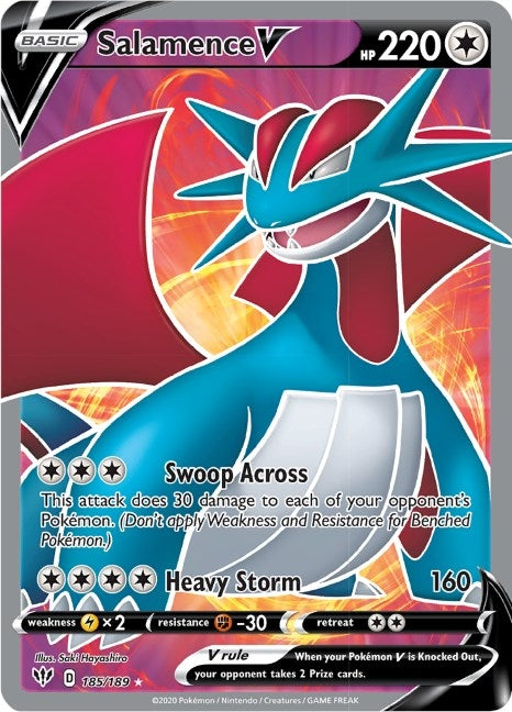 Image for Salamence V (Full Art) (185/189) [SWSH03: Darkness Ablaze]