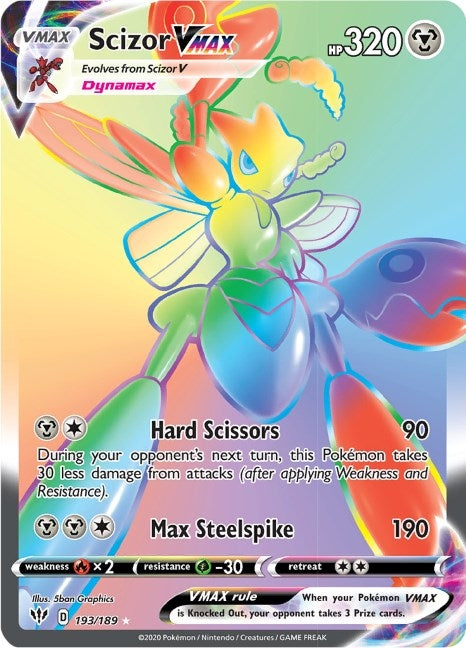 Image for Scizor VMAX (Secret) (193/189) [SWSH03: Darkness Ablaze]