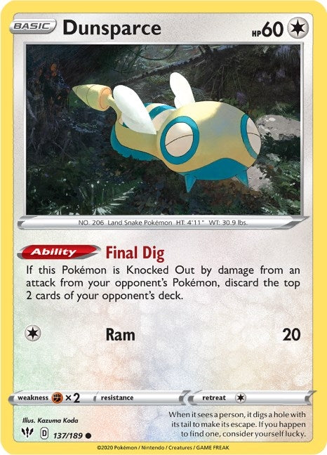 Image for Dunsparce (137/189) (SWSH03)