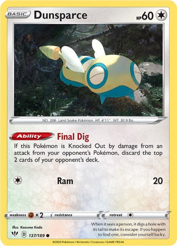 Image for Dunsparce (137/189) (SWSH03)