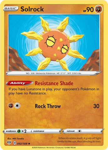 Image for Solrock (092/189) - Pokemon