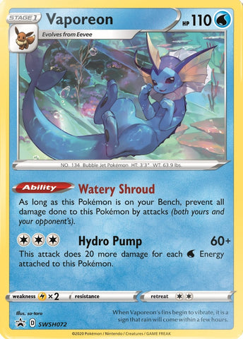 Image for Vaporeon - SWSH072 (SWSH072) [SWSH: Sword & Shield Promo Cards]