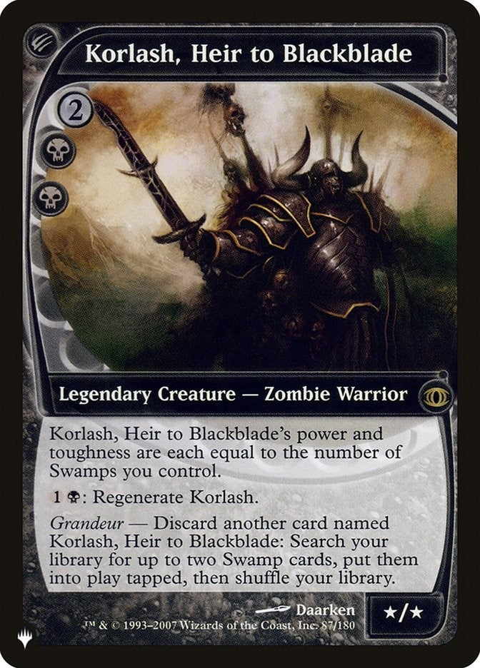 Image for Korlash, Heir to Blackblade (87) [The List Reprints]