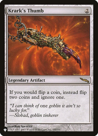Image for Krark's Thumb (190) [The List Reprints]
