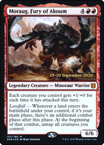 Image for Moraug, Fury of Akoum (150) [Prerelease Cards]